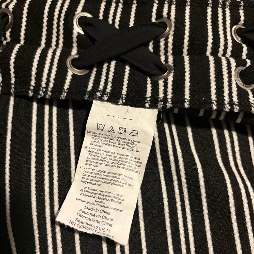 IMNYC Isaac Mizrahi Striped Tie Lace Blouse - Picture 5 of 5